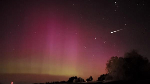 IKBFU Astronomers Capture Aurora Borealis Alongside Meteor Shower