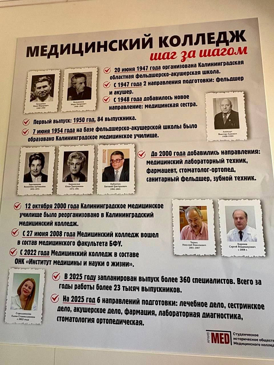 Студенческое сообщество БФУ им. И. Канта «МЕD архив» открыло выставку «Медицинский колледж: шаг за шагом»  |  4